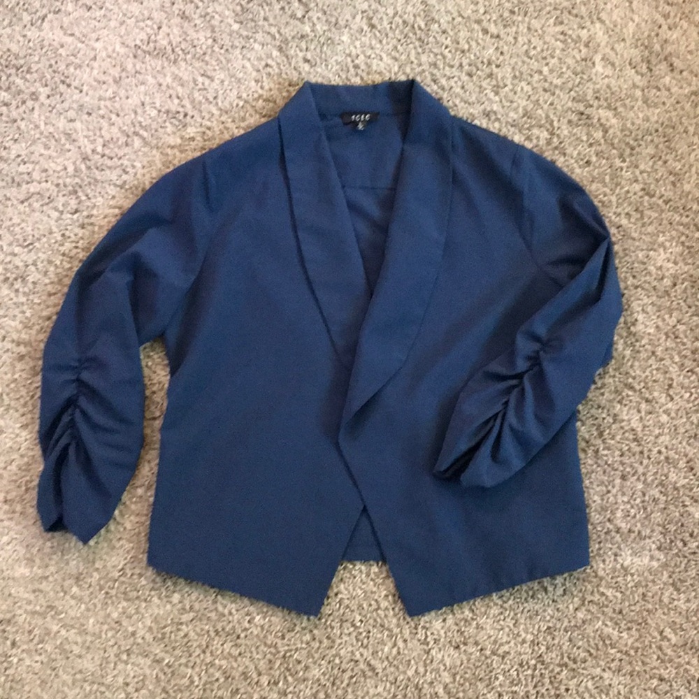 Navy open front blazer